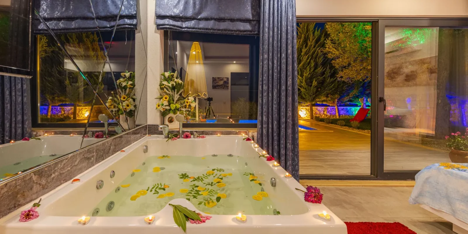 Bain a remous d un spa privatif