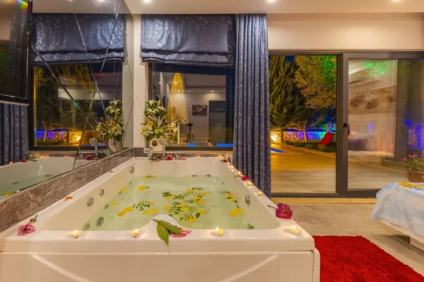 Bain a remous d un spa privatif